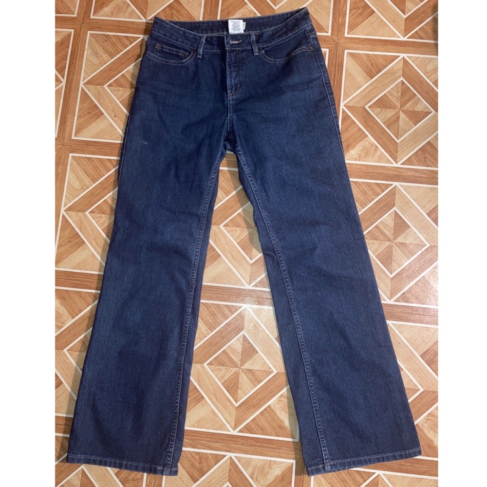 VTG L.L Bean Dark Wash Blue Bootcut Boyfriend Denim Jeans Women Size 8 Regular